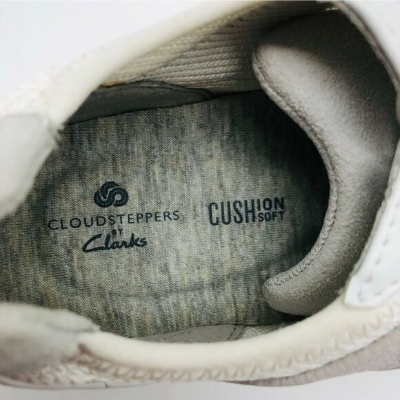 Clarks Womens Sneakers Cloudsteppers Cushion Soft Low Top Lace Up White Mesh 5 - Picture 6 of 7